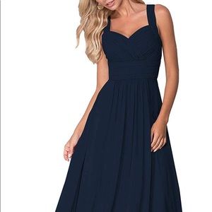 Womens Sleeveless Chiffon dress XL Navy